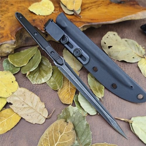 DIELUONAI Outdoor Tactical Fixed Blade Knife With Kydex...