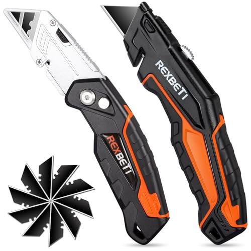 REXBETI 2-Pack Utility Knife, SK5 Heavy Duty Retractable...