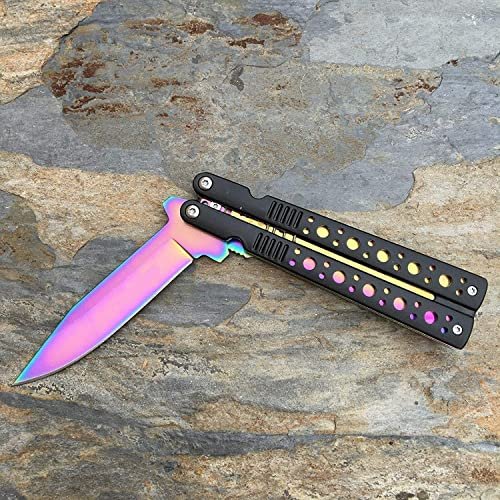 Snake Eye Tactical Spring Assisted Rainbow Blade Folding...