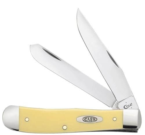 Case XX WR Pocket Knife Yellow Synthetic Trapper Carbon...