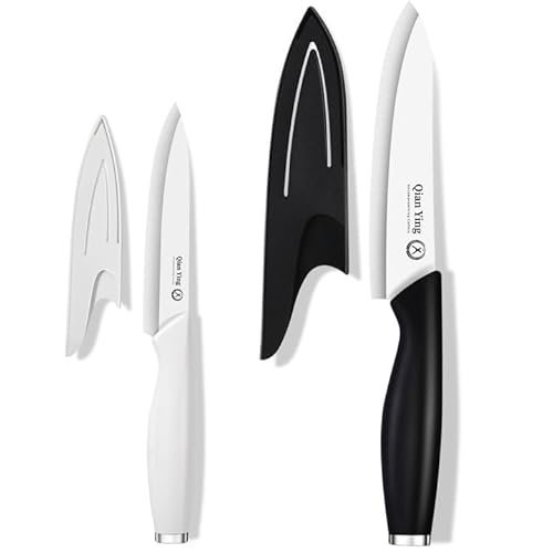 Ceramic Knife Set for Kitchen with Sheath: 9-Piece Zirconia