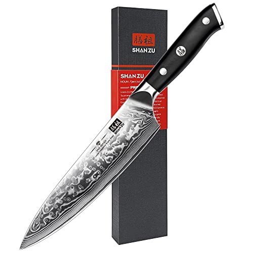 SHAN ZU Chef Knife 8 Inch Japanese Damascus Steel
