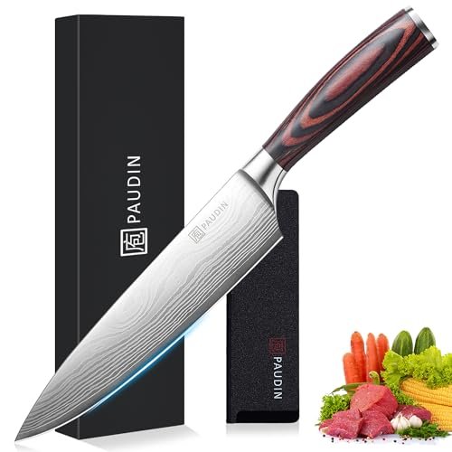 PAUDIN Chef Knife, 8 Inch High Carbon Stainless Steel