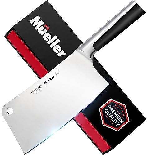 Mueller 7-inch Butcher Knife Meat Cleaver, Heavy Duty Bone...