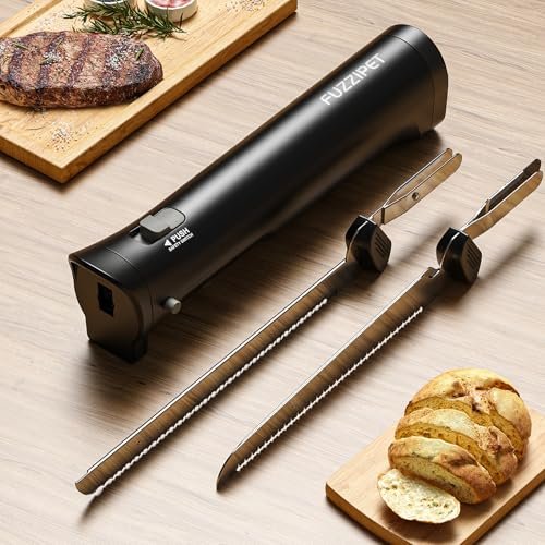 Fuzzipet Cordless Electric Knife, Electric Bread Knife with...