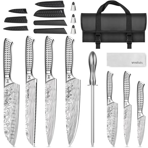 MOSFiATA Kitchen Knife Set, 12 Pcs Japanese Stainless Steel