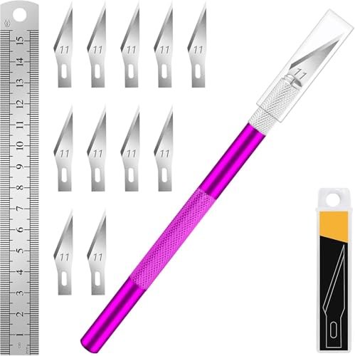DIYSELF Craft Knife with 10 Extra #11 Blades and Ruler