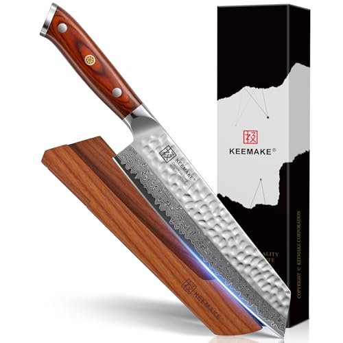KEEMAKE Kiritsuke Chef Knife 8 Inch, Damascus Steel Gyuto