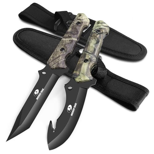 Mossy Oak Fixed Blade Hunting Knife Set, 2-Piece with Sheath