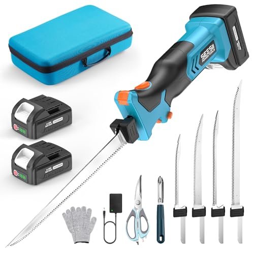Seesii Cordless Electric Fillet Knife with 4 Blades for Fish