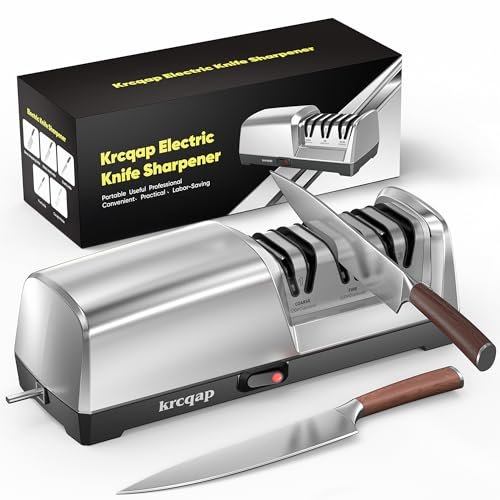 Knife Sharpener Electric for Kitchen - 3-Stage 15° Angle...