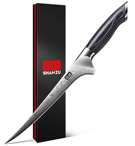 SHAN ZU Fillet Knife 7 Inch, Powder Steel Boning Knife