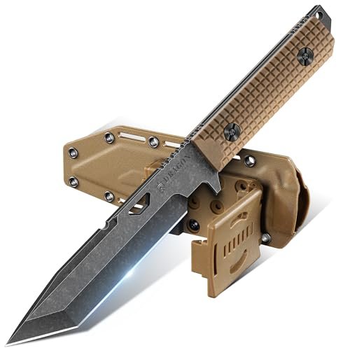 Dragon Creek Tactical Knife Kydex - Outdoor D2 Survival...