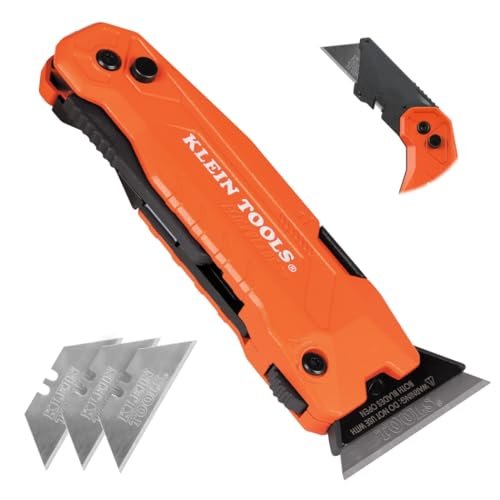 Klein Tools 44306 FLICKBLADE 2-in-1 Folding Utility Knife...