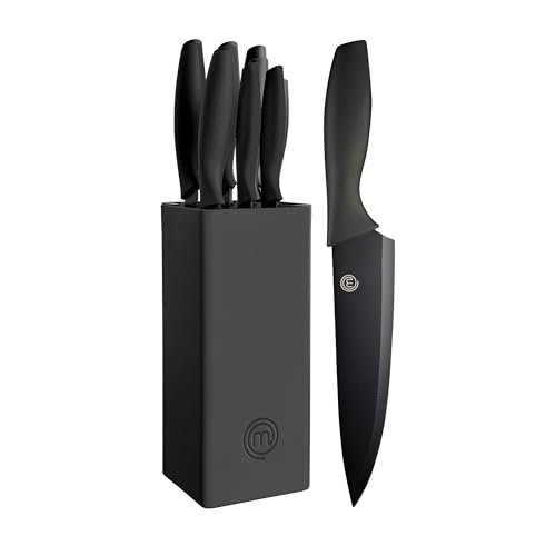 MasterChef Knife Set with Block, 6 Kitchen Knives