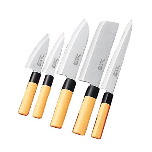 Japanese Kitchen Knife Set of 5 (Wooden Box) Takaaki...