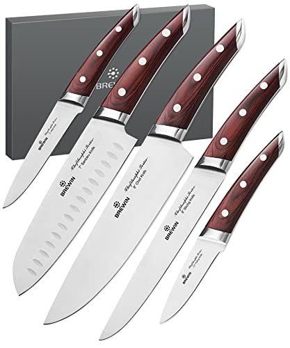 Brewin CHEFILOSOPHI Japanese Chef Knife Set 5 Piece...