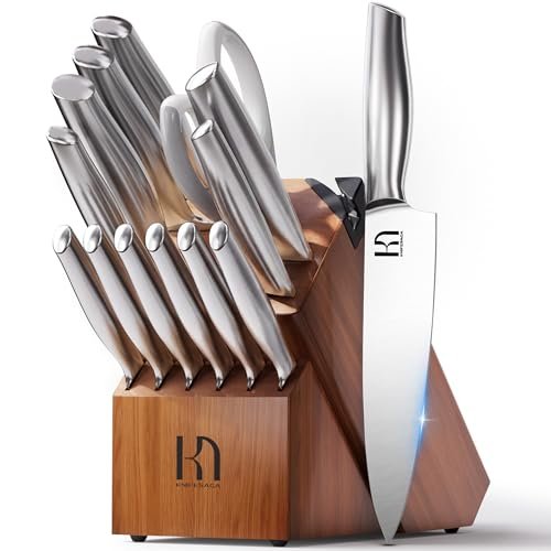 KnifeSaga Kitchen Knife Set 14 Piece Premium Japanese Steel...