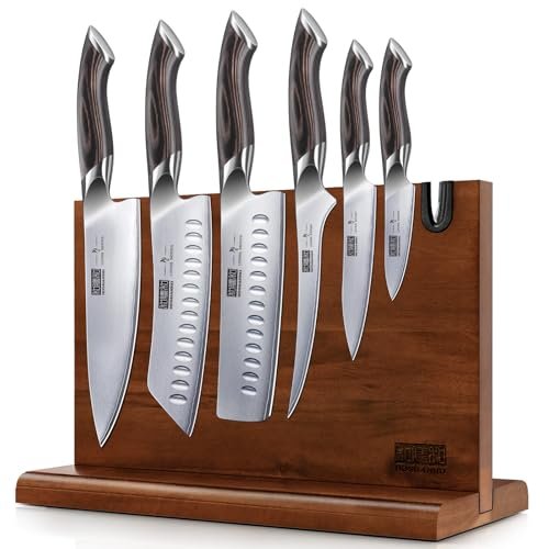 HOSHANHO 7 Pieces Kitchen Knife Set, Japanese Steel...