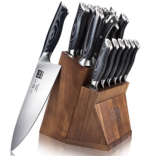 SHAN ZU Knife Sets for Kitchen with Removable Block