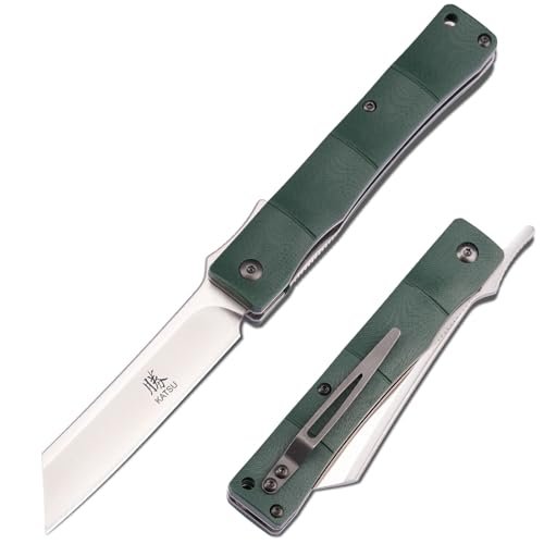 KATSU Folding Pocket Knife with Clip D2 Steel Blade