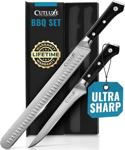 Cutluxe Carving Knife Set for BBQ & Brisket Meat Slicing