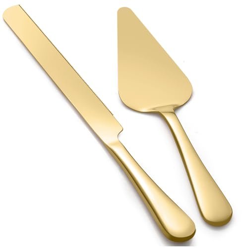 Blvtoios 13-Inch Premium Cake Cutting Set for Weddings, Gold