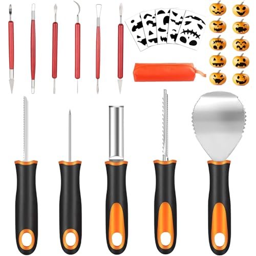 Pumpkin Carving Kit Tools Halloween, 32Pcs Professional Set...