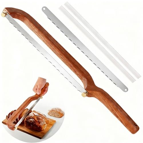Uprichya Bread Knife for Homemade Bread Sourdough, Wooden...