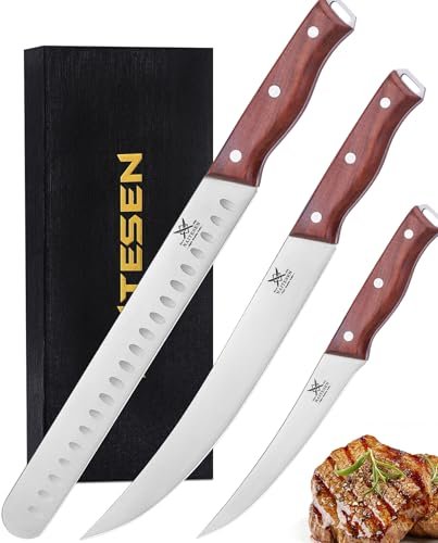 Naitesen 3PCS Professional Brisket Carving Knife Set, High...