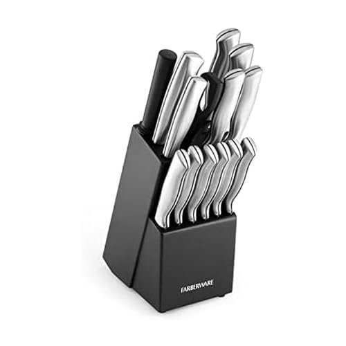 FARBERWARE 15-Piece Kitchen Knife Set with High-Carbon...
