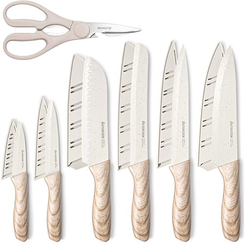Astercook Knife Set, 13 Pieces Kitchen Knives with Ceramic...