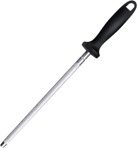 Knife Sharpener Rod, 13 Inch Carbon Steel Magnetized Honing...