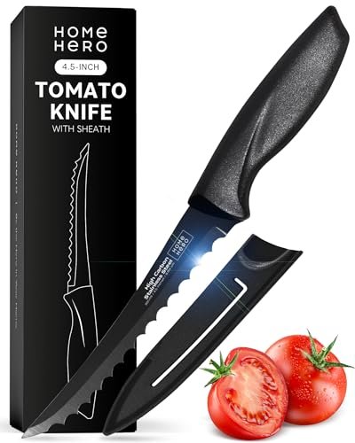 Home Hero 2 Pcs Tomato Knife with Sheath, Stainless Steel