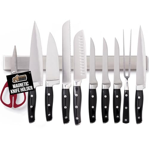 GORILLA GRIP 304 Stainless Steel Magnetic Knife Holder for...