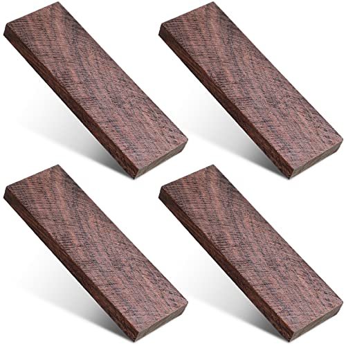 Sasylvia 4 Pcs Black Knife Handle Scales Ebony Wood Blanks
