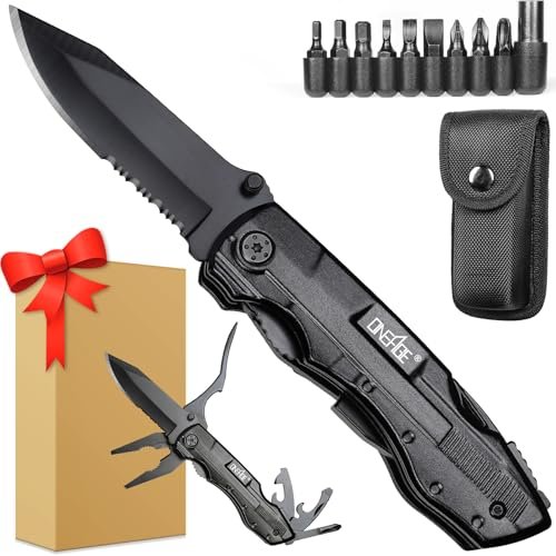 Gifts for Men Him Dad, Pocket Multitool Knife for Camping