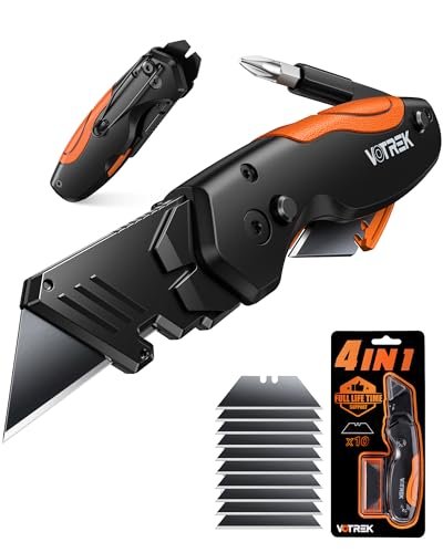 VOTREK 【4-in-1】 Multitool Folding Utility Knife Box Cutter...