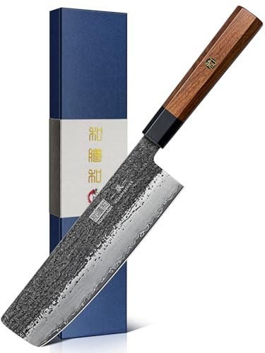 HOSHANHO 7 Inch Nakiri Knife, Japanese High Carbon Steel...