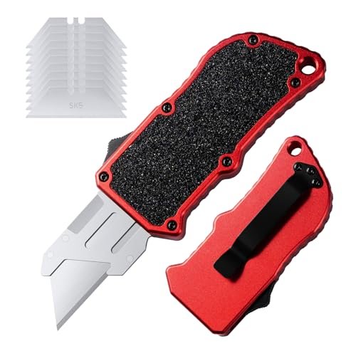 XXV Otf Aluminum Alloy Utility Knife, Retractable Box Cutter
