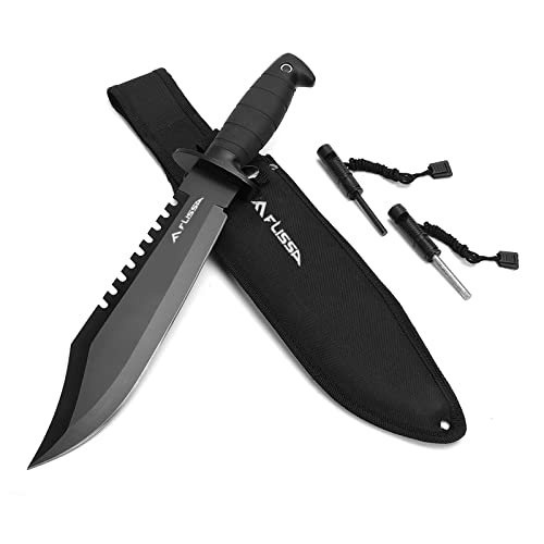 FLISSA Survival Hunting Knife with Sheath, 15-inch Full...