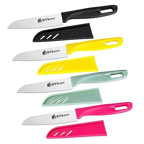 BYkooc 8 pieces Paring Knives (4PCS Peeling Knives with...