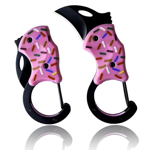 SISITECH Small Pocket Folding Knife with carabiner, Mini...