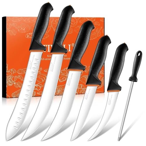TIVOLI 6 PCS Professional Butcher Knife Set, German...