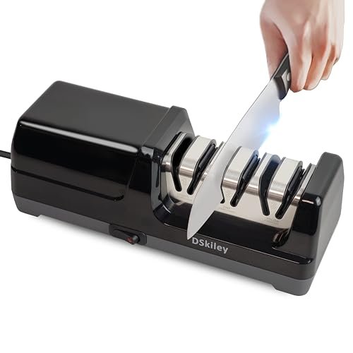 Electric Knife Sharpener for Kitchen – Professional 3-Stage...
