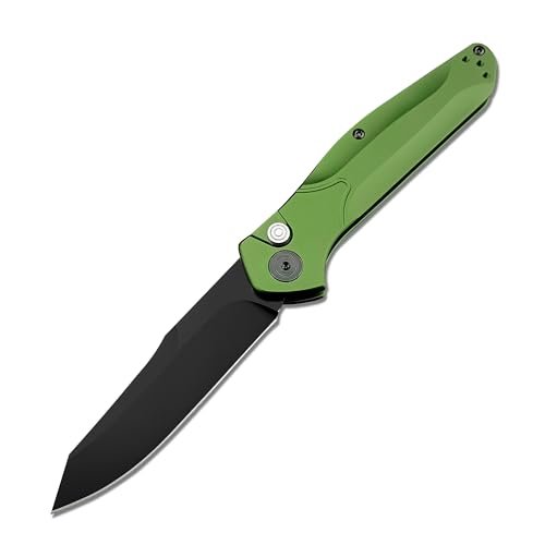 HUAAO 7.7” Manually Button-Lock Pocket Knife, Folding D2...