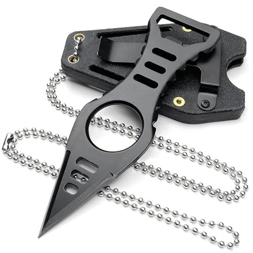 CIZPIROK Neck Knife with Sheath and Necklace, Mini Fixed...