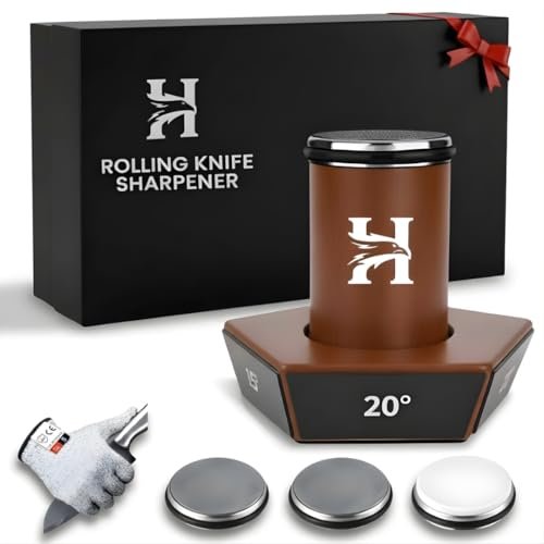 5 Angles High Carbon Stainless Steel Rolling Knife Sharpener