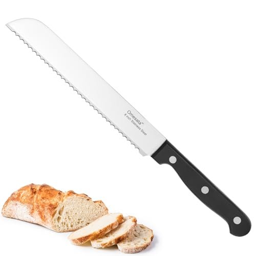 Omesata Bread Knife, Serrated 8 inch Bread Sourdough Knife