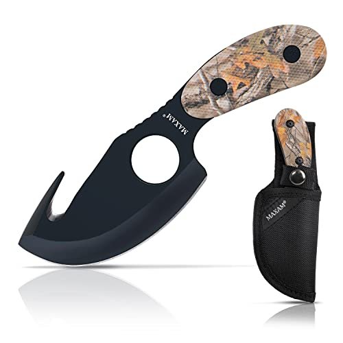 Maxam All in One Fixed Blade Skinning Knife with Gut-Hook
